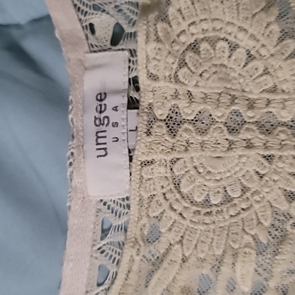 Umgee Cream/Beige Lace LS Tunic. Women's (L) Great/Gently Used Condition.‎ - Picture 2 of 5